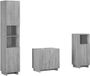 vidaXL Badkamerkast - set - 3 - st - Grijs - Sonoma - Bewerkt - hout