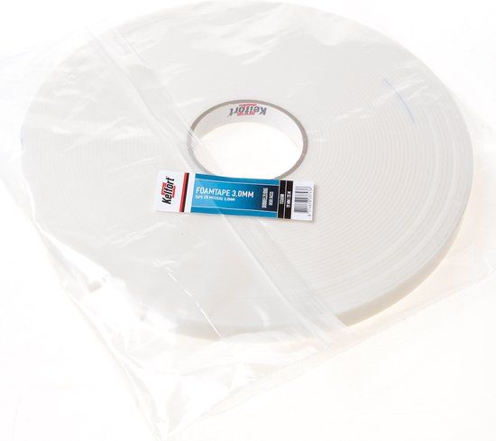 Kelfort Foam tape dubbelzijdig 3.0mm x 19mm x 25 meter