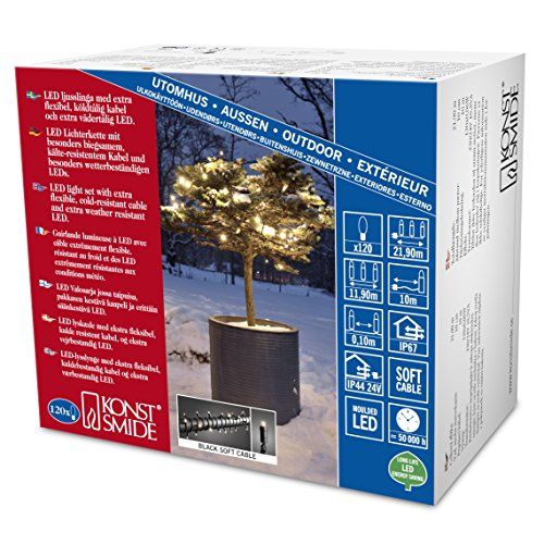 KONSTSMIDE 6612-117 Micro LED lichtketting - 120 warm witte diodes - zwart