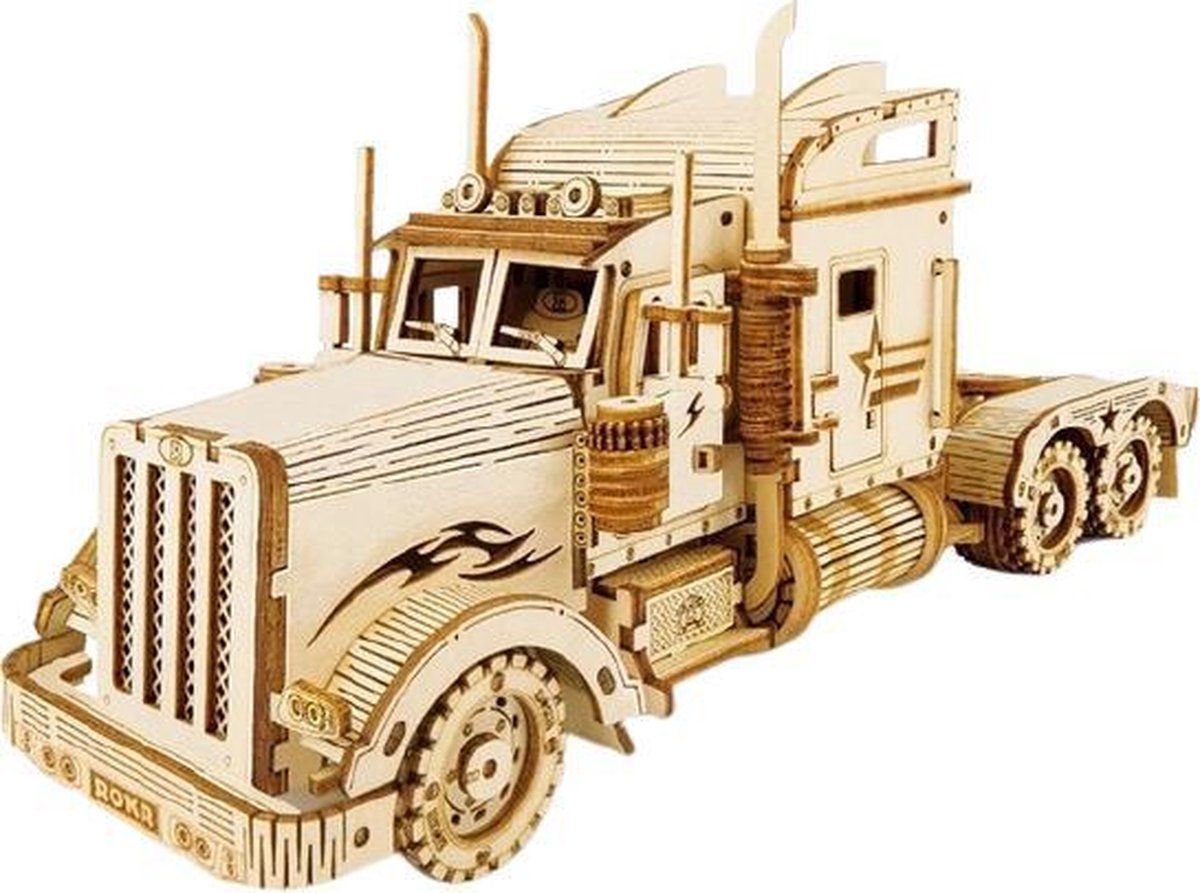 Robotime Heavy Truck Modelbouwpakket - 22,4 cm - Hout - 286-delig