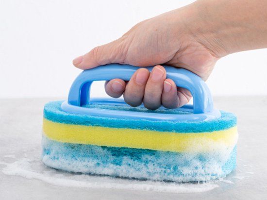 Xd Xtreme Multifunctionele Sponsborstel met Handvat - Blauw/Geel