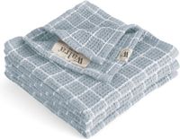 Walra Vaatdoek Katoen - Dry with Cubes - 3x 30x30 - Jeans Blauw