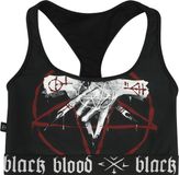 Black Blood by Gothicana Gothicana Zwart bikinitopje met prentagramprint - Dames - S