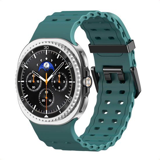 imoshion Ocean Siliconenband - Geschikt voor Samsung Galaxy Watch 9 (40/44mm) / Watch 8 (40/44mm) / Classic (46mm) - Donkergroen