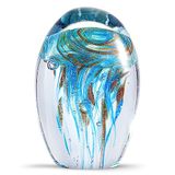 EUSTUMA Handgeblazen glazen schelp beeldjes ornament, zeedier ornament voor woondecoratie, zeedieren collectie voor verjaardagscadeau, glazen zeeschelp (kwallen)