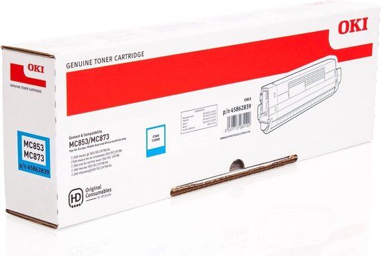 OKI 45862839 Toner Cartridge - Cyan - 7300 Pages - Compatible with MC853 Series