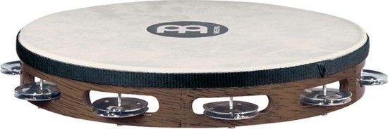 Meinl TAH1AB Traditional Goat-Skin Wood Tambourine, Steel