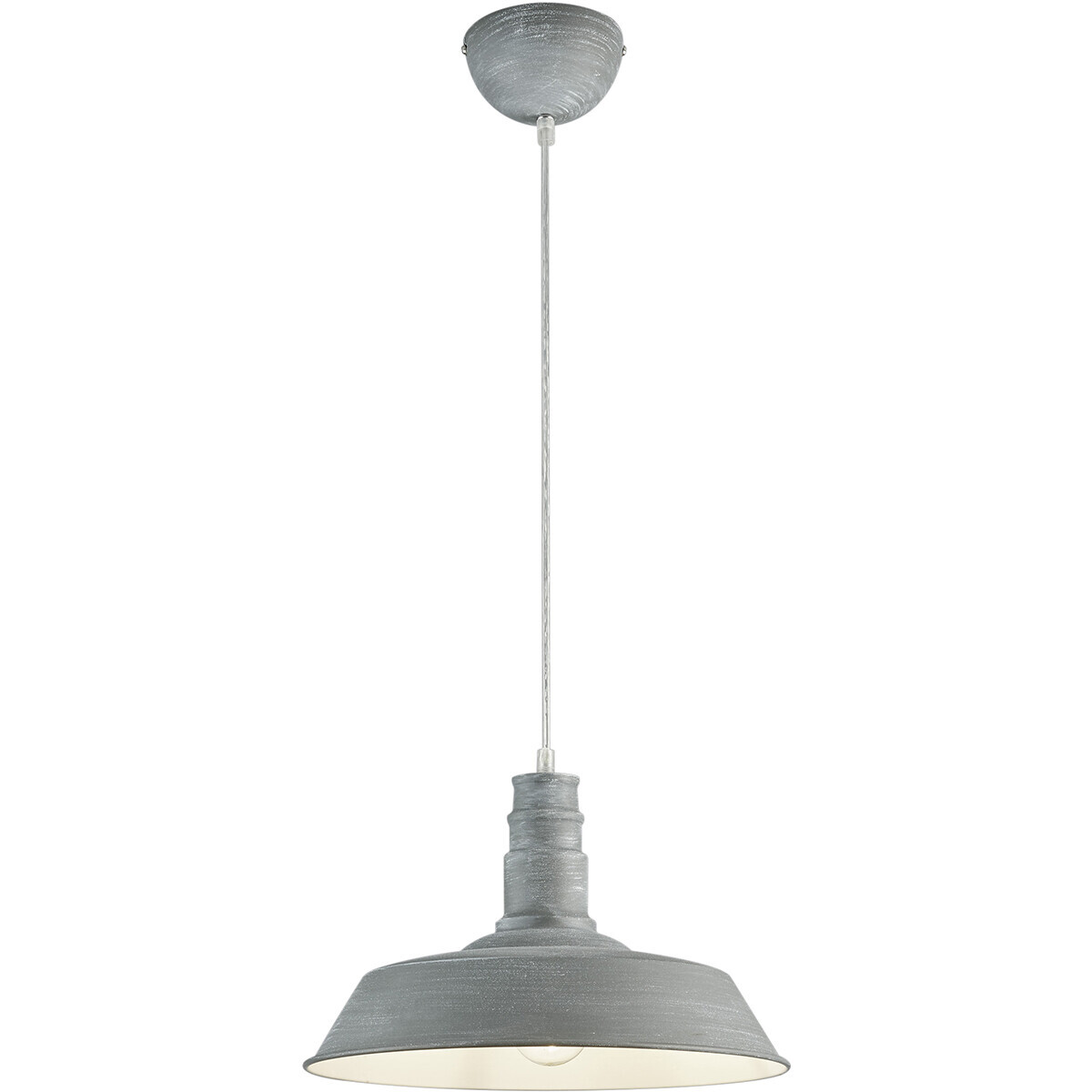 BES LED LED Hanglamp - Hangverlichting - Trion Wulo - E27 Fitting - Rond - Beton - Aluminium