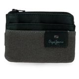 Pepe Jeans Hilltop portemonnee met kaartvak, grijs, 11 x 7 x 1,5 cm, leer