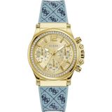 GUESS Charisma dameshorloge van siliconen, Goud, Klassiek