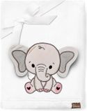 Be Mammy Babydeken - Dekbed - Kinderdeken - Wiegdeken - Dekentje Baby - 76 x 102 cm - Wit - olifant