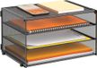 Azomor® Stijlvolle drievoudige brievenbak voor efficiënte papierorganisatie op kantoor