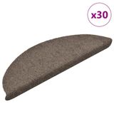 vidaXL - Trapmatten - Zelfklevend - 30 stuks - 56x17x3 cm - Beige - Halfrond
