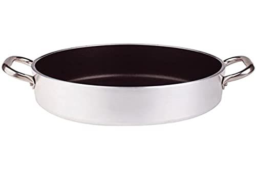 Pentole Agnelli Braadpan Laag - Antiaanbaklaag - 5 mm - Roestvrij Staal - 2 Grepen