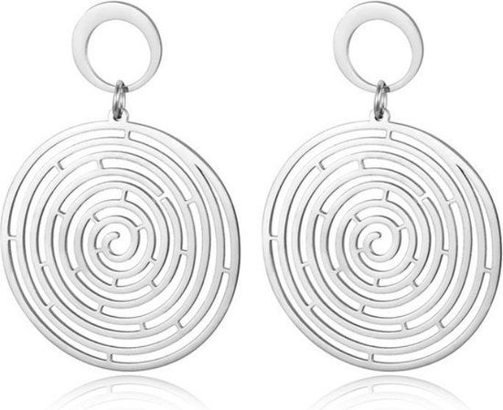 Cilla Jewels Zilveren Damesoorbellen met Geplette Spiraalvorm