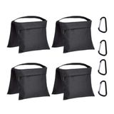 Amazon Basics Zandzakken, 4-delige set, leeg, voor fotografie, lichtstatieven, reflectoren, softboxen en fotostudio's, maximale belasting van 9 kg, zwart