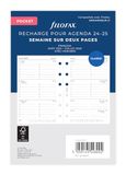 Filofax Pocket Frans Week On Two Pages MID JAAR AUG 24 - JUL 25