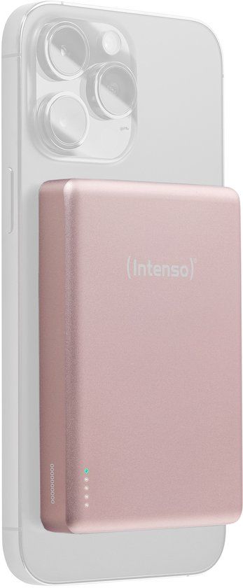 Intenso MW10000 Powerbank 10.000 mAh Li-Po - Geschikt voor MagSafe - Draadloos & USB-C - 20W PowerDelivery - Roze