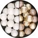 Kaemingk B.V. 28x stuks petites boules de Noël en plastique blanc et champagne 3 cm