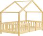 In And OutdoorMatch Kinderbed Karina - Met valbeveiliging - 70x140 cm - Hout - Lichtbruin