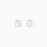 Eusebia Boucles D'oreilles Puces Ours Or Blanc Oxydes