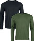 R.E.D. by EMP R.E.D. Rock-Engineered Design Zwart/Olijven shirt met lange mouwen in een dubbele verpakking - Heren - M