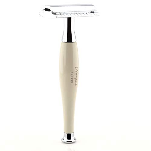 Haryali London Mens Luxe Ivory Double Edge Safety Razor - Perfect Shave - Gift for Men