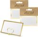 PartyDeco Naamkaartjes/Plaatskaartjes Goud - Bruiloft - Wit/Goud - 20 stuks - 10 x 6 cm