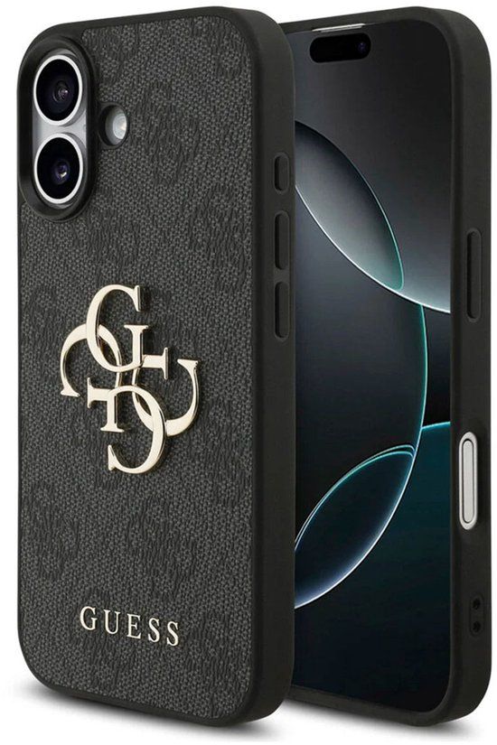 Guess Back Cover - iPhone 17 - Zwart - Big Metal Logo