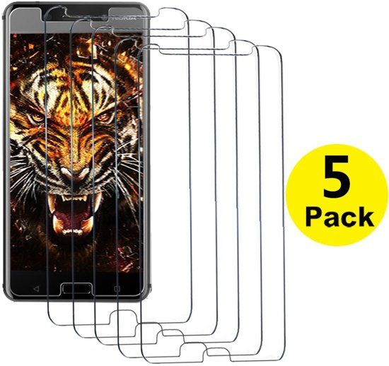 MK24 Nokia 6 2018 Screen Protector 5-Pack Tempered Glas Screenprotector
