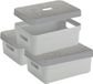 Sunware Opbergbox - 3x stuks - lichtgrijs - 9L - kunststof met deksels