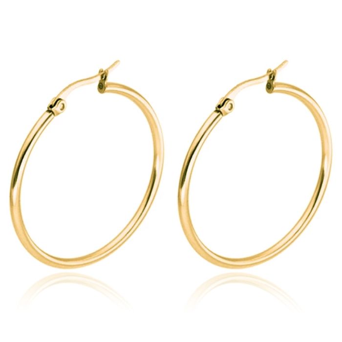 Cilla Jewels Hoop oorringen Dames Edelstaal Goudkleurig-30mm