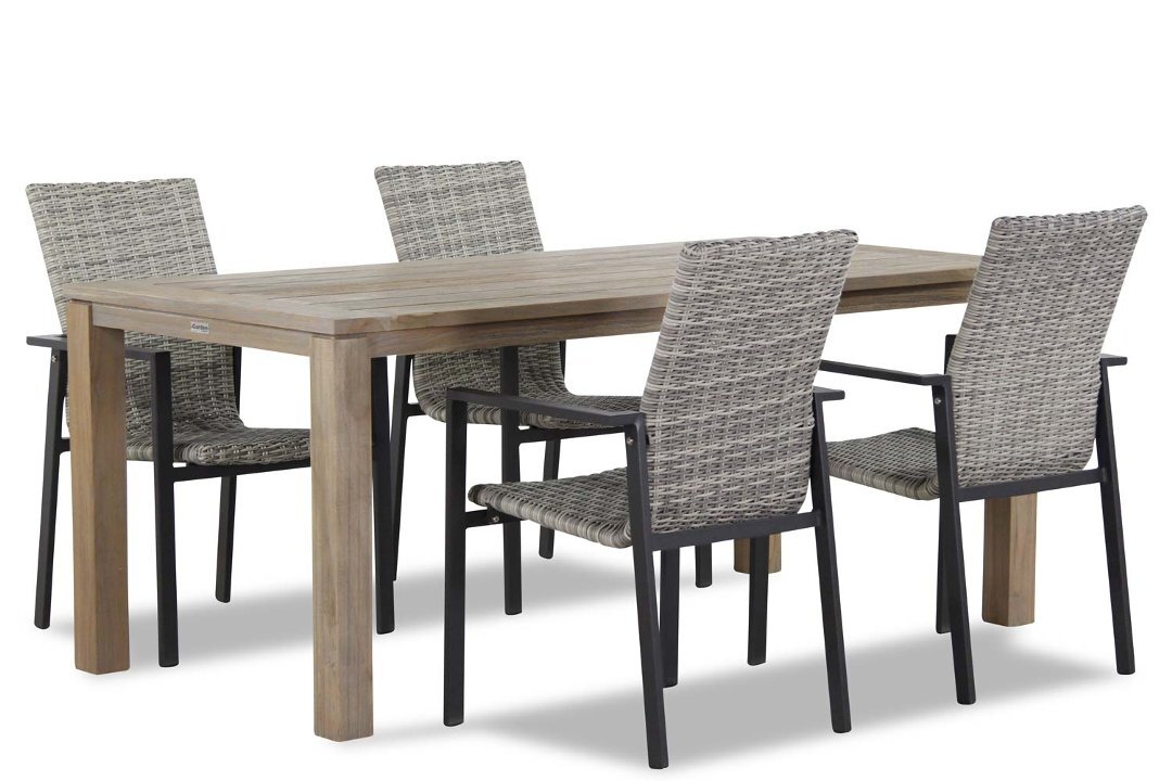 Lifestyle Garden Furniture Upton/Bristol 180 cm dining tuinset 5-delig stapelbaar