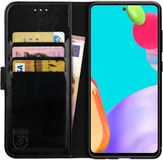 Rosso Element Book Case Wallet Hoesje Geschikt voor Samsung Galaxy A52 / A52S | Portemonnee | 3 Pasjes | Magneetsluiting | Stand Functie | Zwart