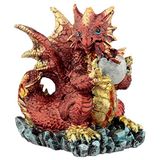 Puckator Moeder en broeden Baby Elementen Draak Beeldje, Hars, Multi, Hoogte 11cm Breedte 11-12cm Diepte 9-10cm