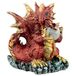 Puckator Moeder en broeden Baby Elementen Draak Beeldje, Hars, Multi, Hoogte 11cm Breedte 11-12cm Diepte 9-10cm