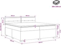 vidaXL Boxspringbed met matras, Crèmekleurig, 200 x 200 cm, Stof