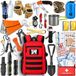 Set de survie - Sac d'urgence - 1 set complet - 30 pièces - Sac de survie équipement pour camping et randonnée