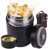 Merkloos Roestvrijstalen Thermosfles 800ml - Zwart