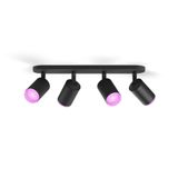 Philips Hue Fugato Opbouwspot - Zwart - 4-spots - LED - RGB - Incl. Dimfunctie