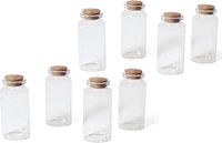 Merkloos Glazen flesjes met kurk - 32x stuks - 12 ml - transparant - klein - hobby set