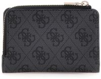 GUESS Laurel II SLG Zip Around Card Case Coal Logo donkergrijs