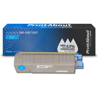 PrintAbout Huismerk OKI 43872307 Toner Cyaan