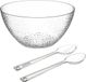 Secret de Gourmet Salad bowl/serving dish and cutlery - Plastic - D25 cm