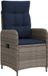 vidaXL Ligstoel voor Tuin Grijs en Marineblauw