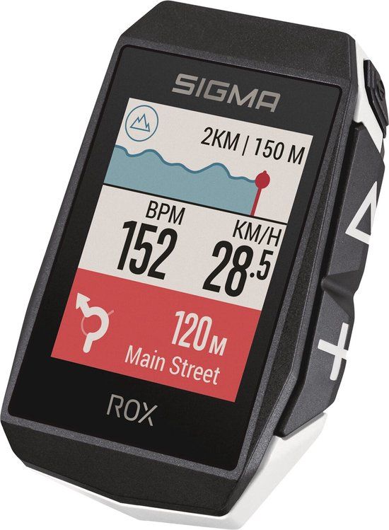 Sigma Sport ROX 11.1 EVO GPS Fietscomputer - Wit - HR + Cad/Snelhd. sensoren set
