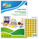 TICO 947889 doos 100 glanzende papieren etiketten, geel