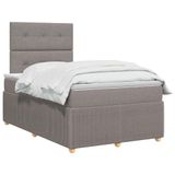 vidaXL LED Boxspringbed met Matras Taupe 120 x 200 cm Stof