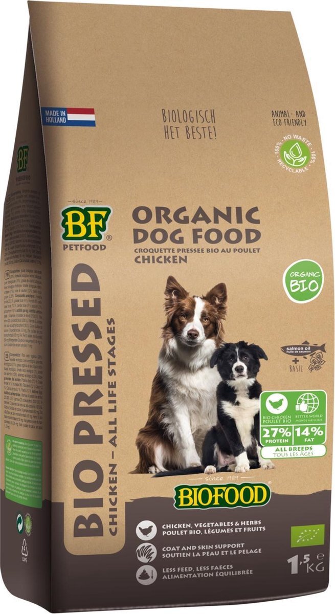 BIOFOOD organic geperst hondenvoer 8 kg