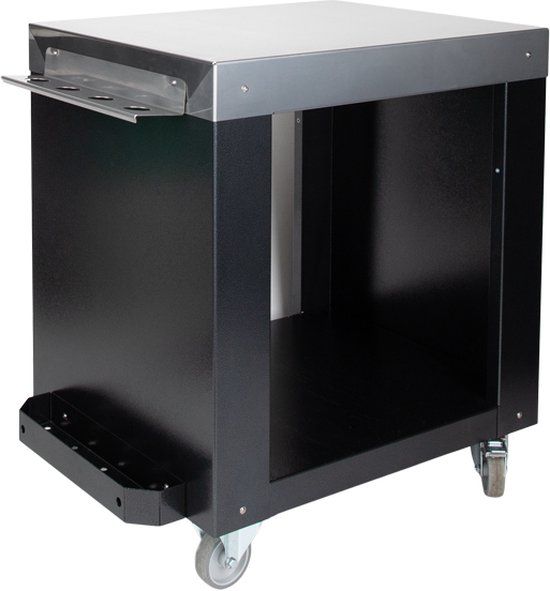 Boretti Amalfi Trolley - Zwart Zilver - RVS - 4 Wielen - 75x60x87 cm